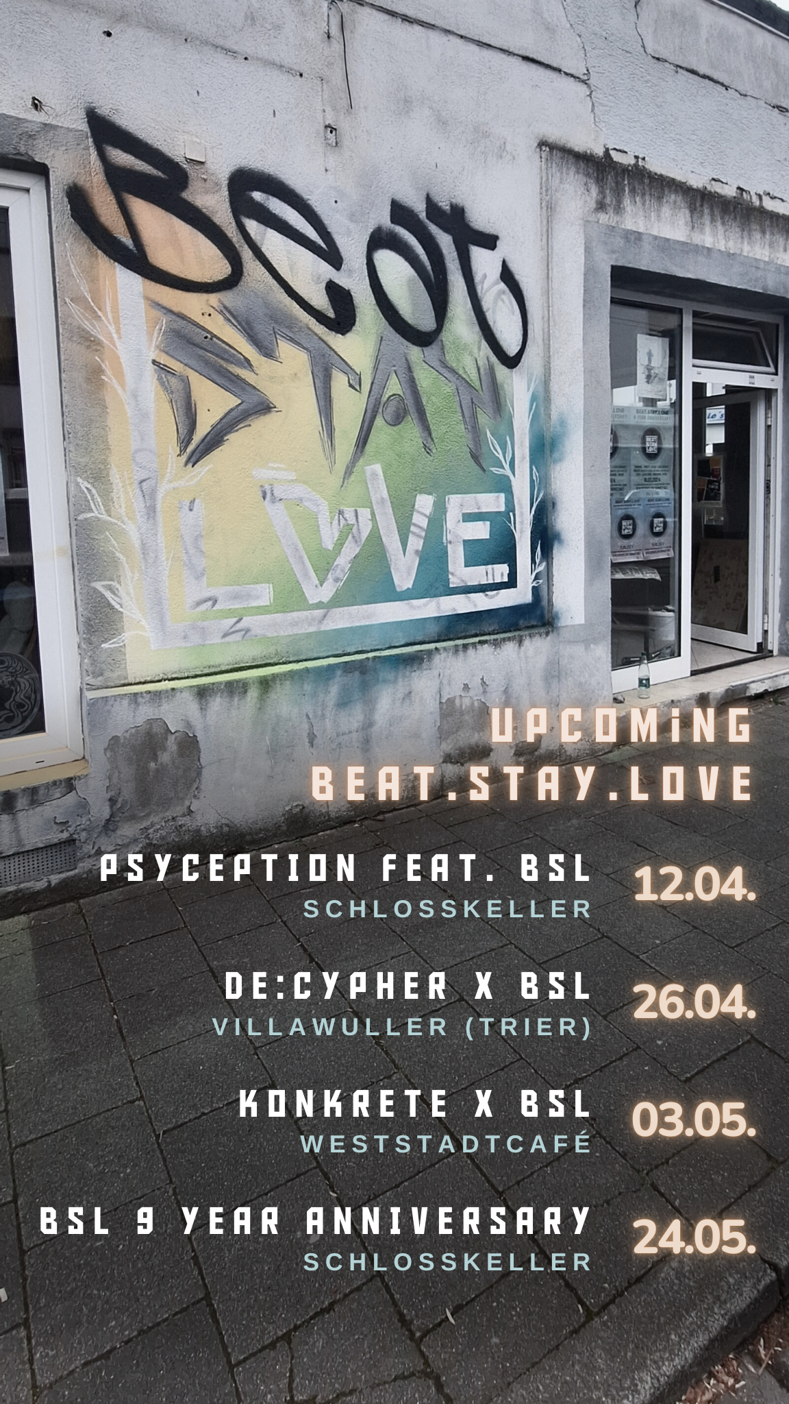 upcoming BSL events April & Mai 2025